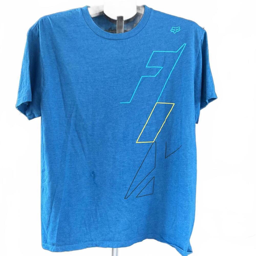 Fox Racing Blue Graphic T-Shirt Size Large